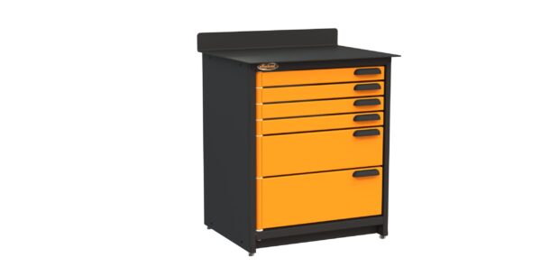 PRO803606 Orange Closed Black Handles2 scaled 600x306 - Pro 80 6 Drawers - Pro 803606