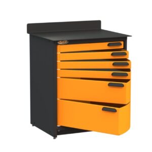 PRO803606 Orange Open Black Handles2 scaled 300x300 - Pro 80 6 Drawers